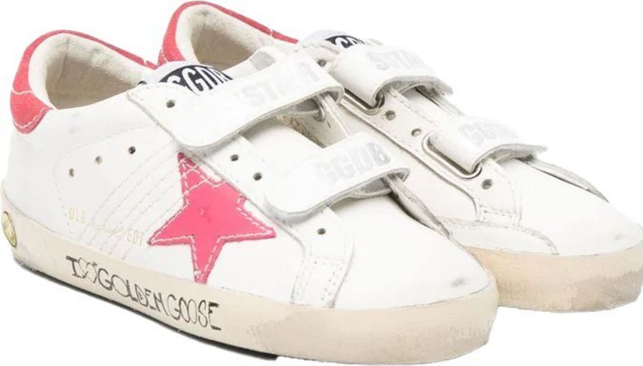 Kids Golden Goose Sneakers | Golden Goose Old School White Wit