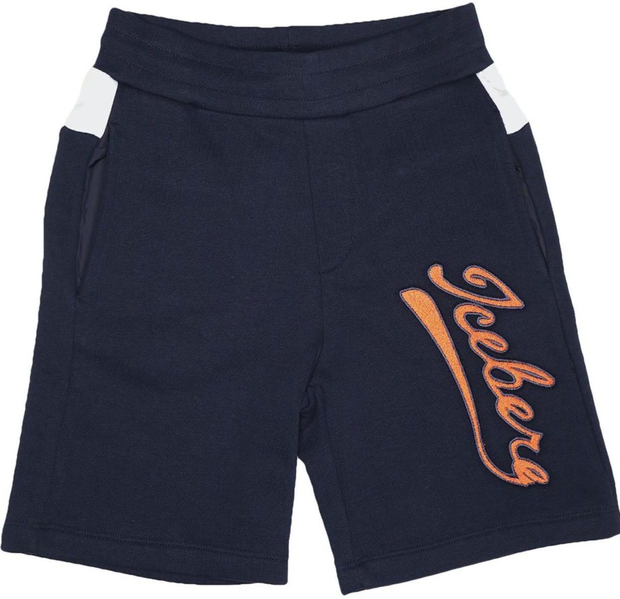 Kids Iceberg Shorts | Iceberg Bermuda In Felpa Kids Blauw