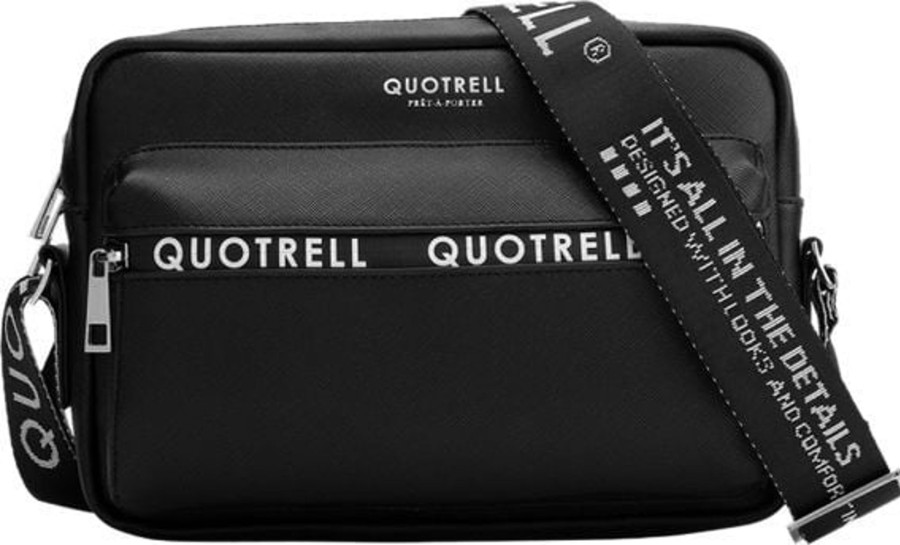 Heren Quotrell | Quotrell Brantford Bag | Black/White Zwart