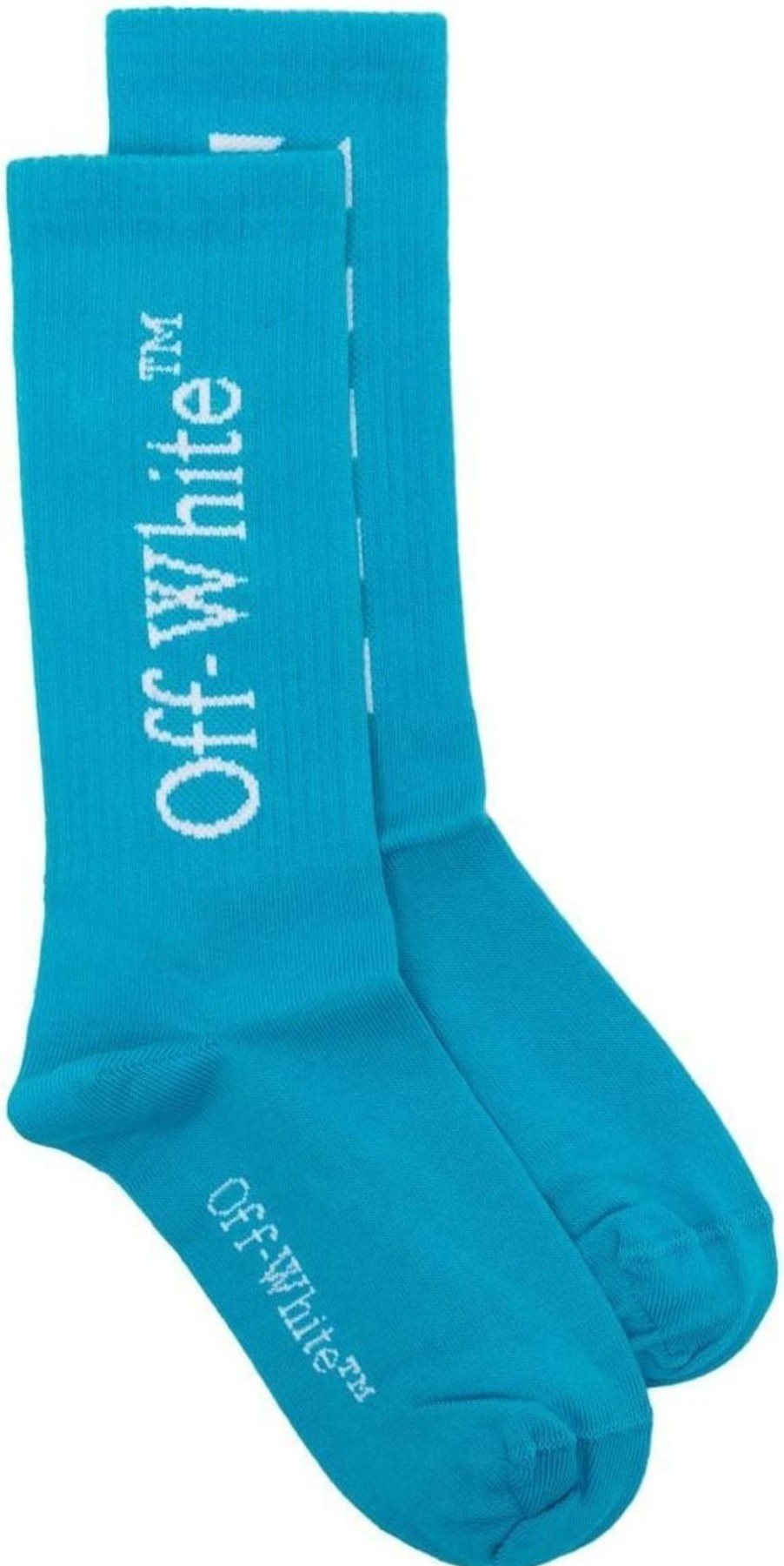 Kids OFF-WHITE Accessoires | Off-White Off White Diagonal Socks Blue Blauw