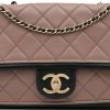 Dames Chanel | Chanel Two Tone Calfskin Flap Bruin