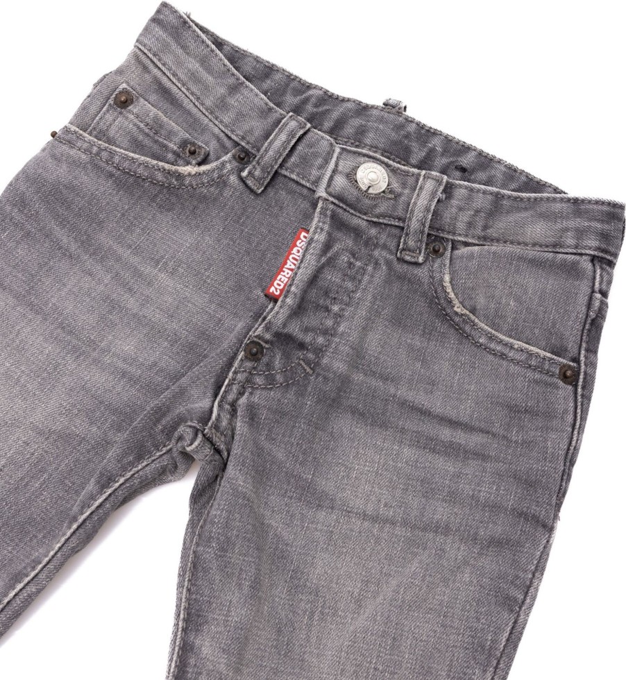 Kids Dsquared2 Broeken | Dsquared2 Skater Jean Pantaloni Jeans Zwart