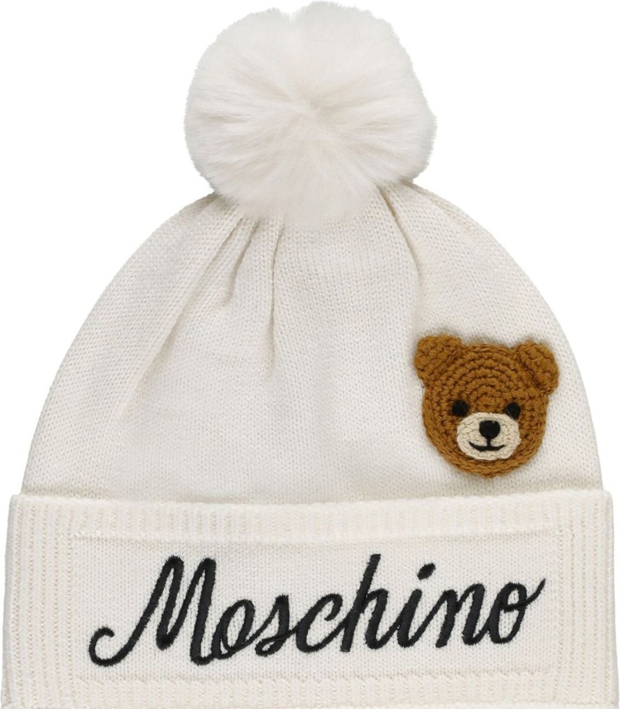 Kids Moschino Accessoires | Moschino Hats Ivory Ivory Neutraal