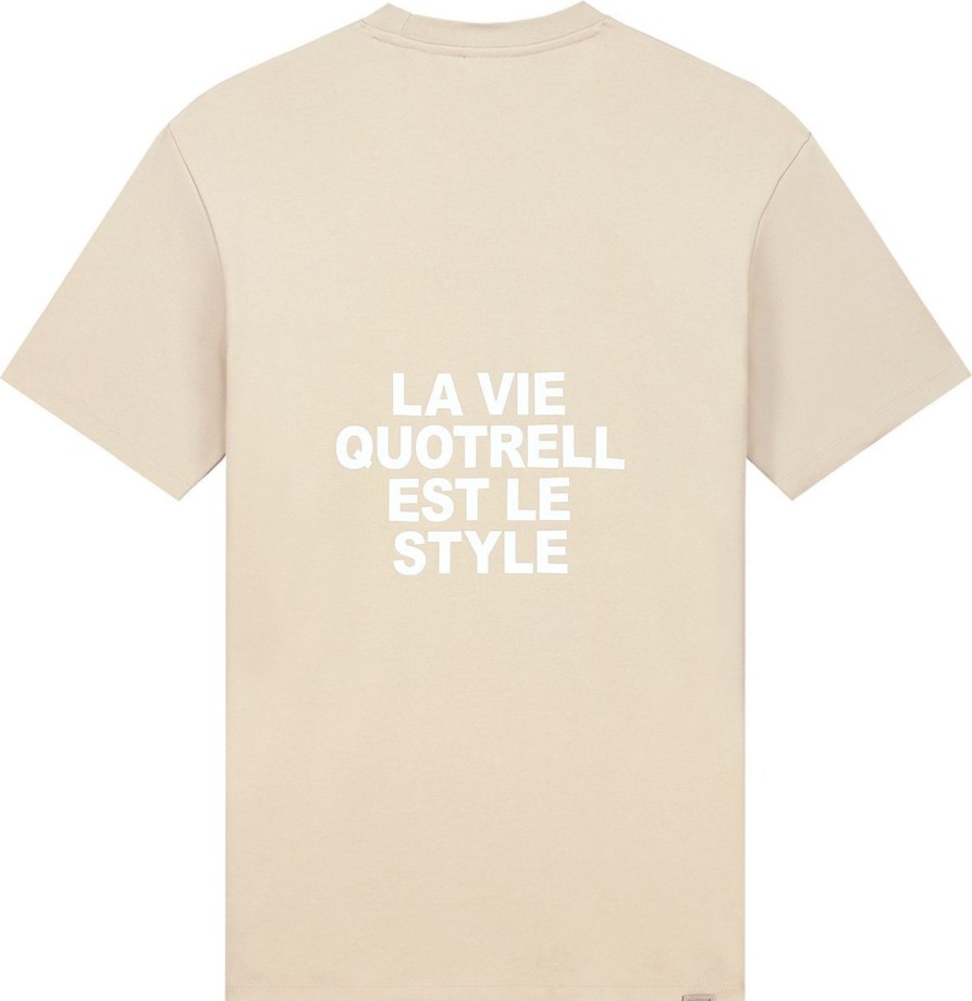 Heren Quotrell | Quotrell La Vie T-Shirt | Oat/Off White Wit