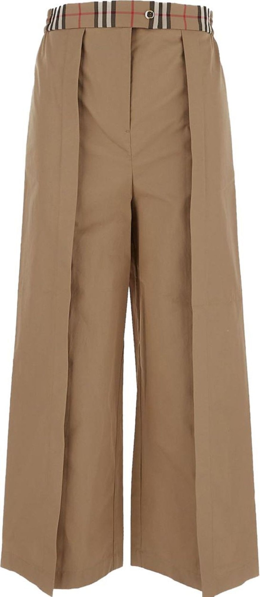 Kids Burberry Broeken | Burberry Wide-Leg Trousers Beige