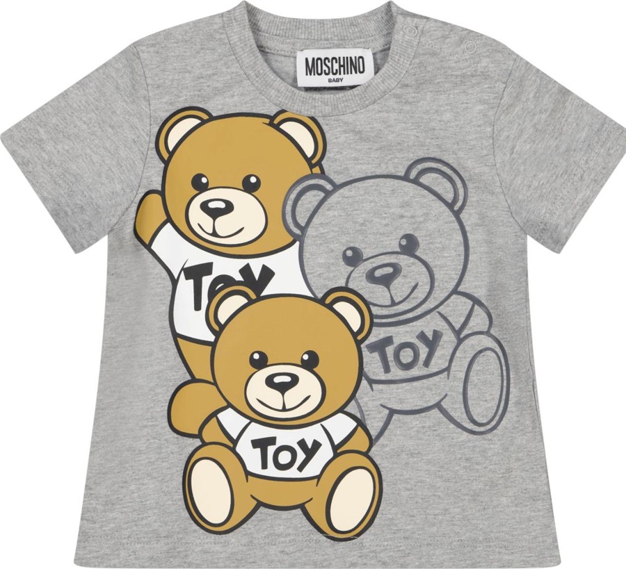 Kids Moschino Shirts | Moschino Moschino Baby Meisjes T-Shirt Grijs Grijs