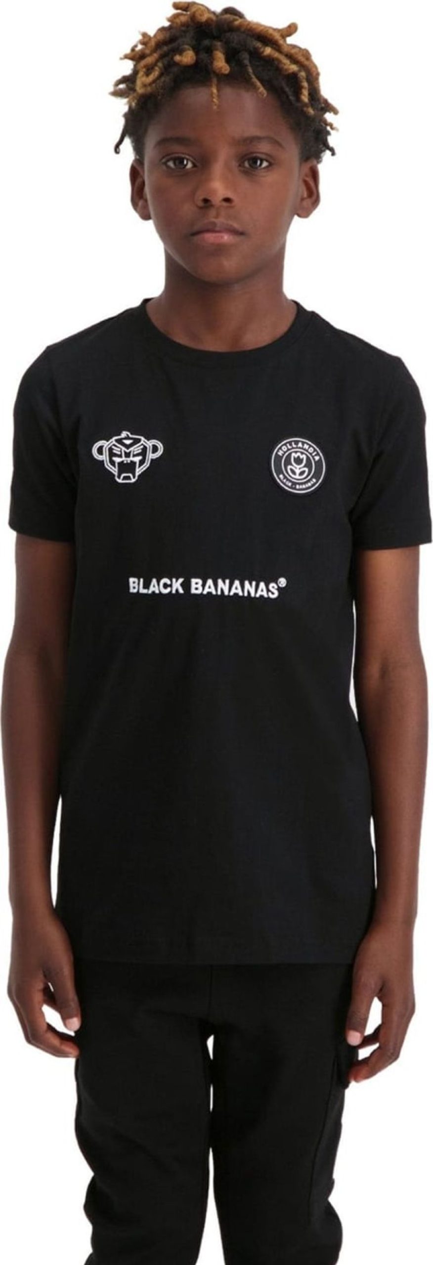 Kids Black Bananas T-Shirts | Black Bananas Jr. F.C. Basic Tee | Black Zwart