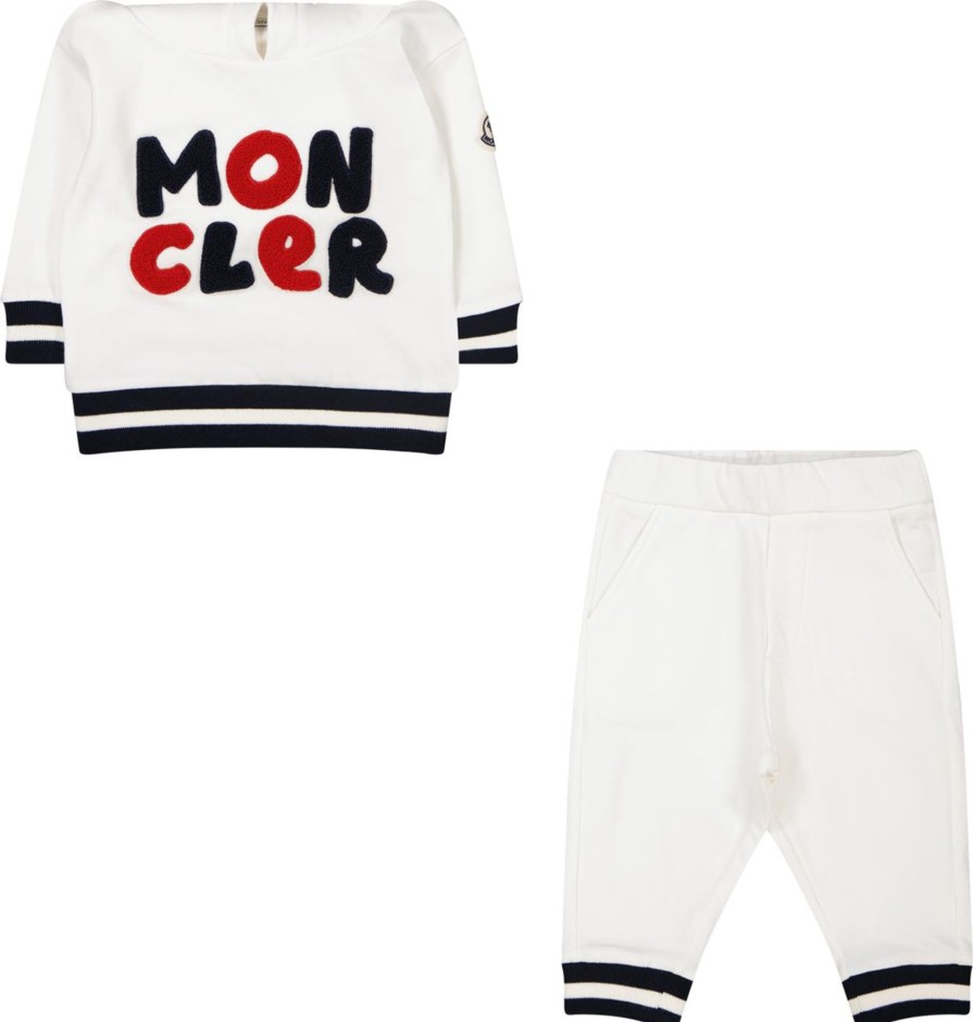 Kids Moncler Babypakjes | Moncler Moncler Baby Jongens Joggingpak Off White Wit