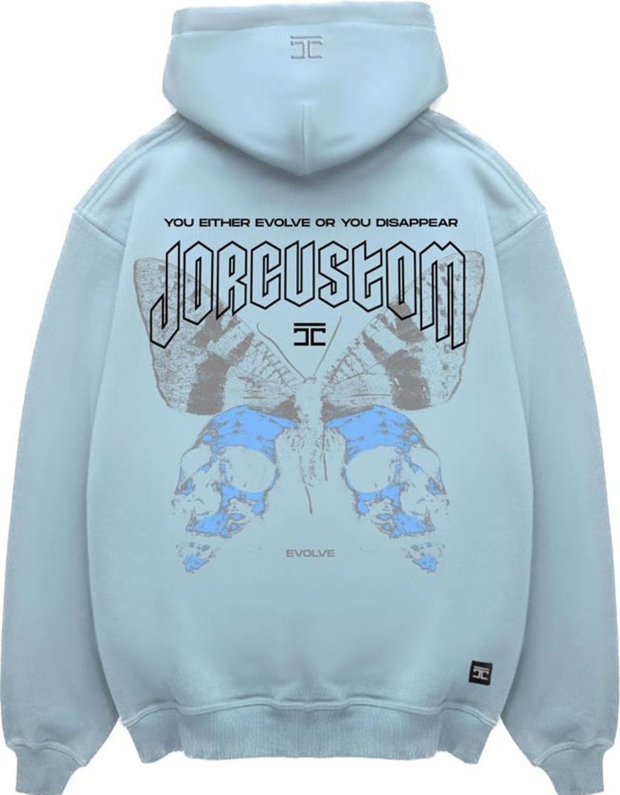 Heren JORCUSTOM | Jorcustom Evolve Zipped Hoodie Blue Blauw