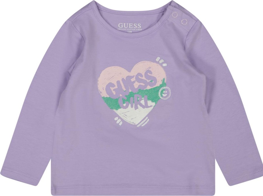 Kids Guess Shirts | Guess Guess Baby Meisjes T-Shirt Lila Paars