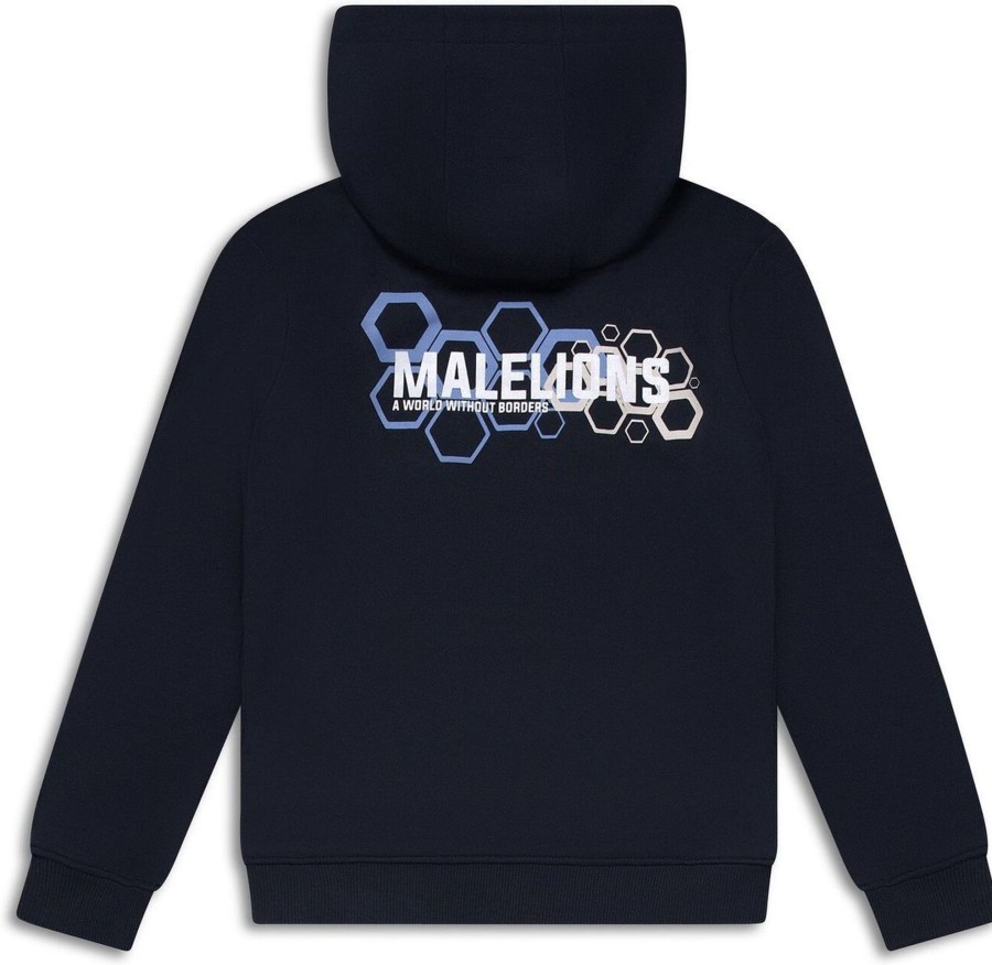 Kids Malelions Truien | Malelions Junior Borders Hoodie Blauw