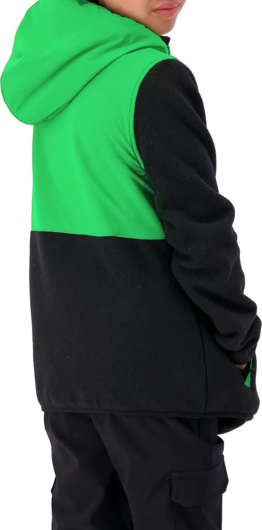 Kids Black Bananas Jassen | Black Bananas Contrast Fleece Jack Kids Groen/Zwart Zwart