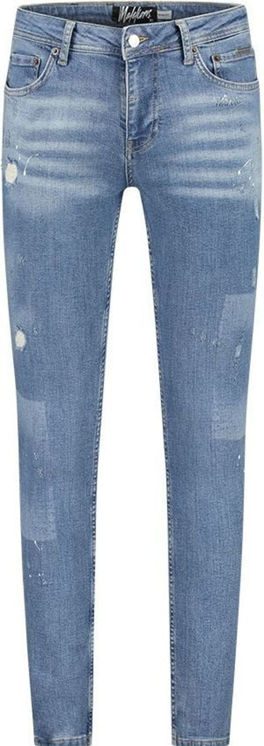 Heren Malelions | Malelions Stained Jeans - Light Blue Blauw