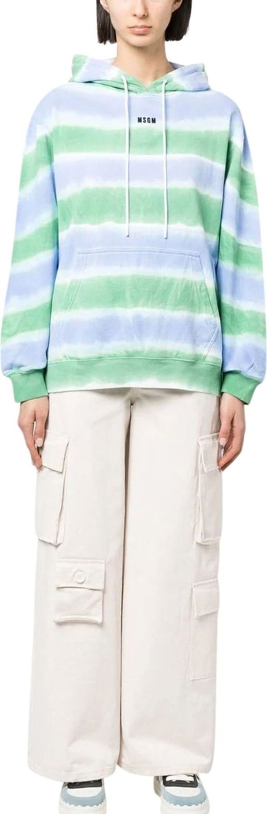 Dames MSGM | Msgm Tie-Dye Stripe-Print Hoodie Divers