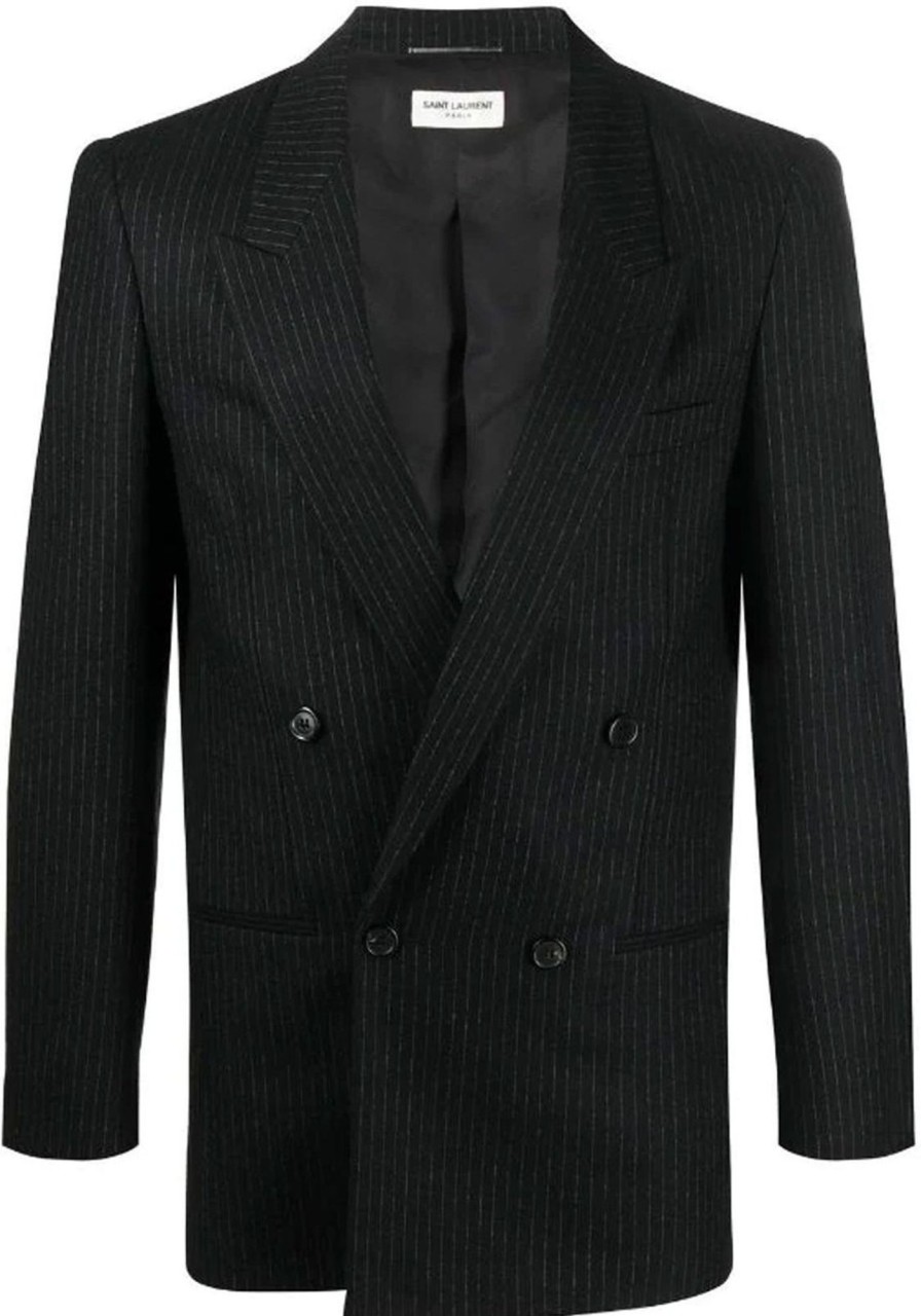 Heren Saint Laurent | Saint Laurent Saint Laurent Virgin Wool Blazer Zwart