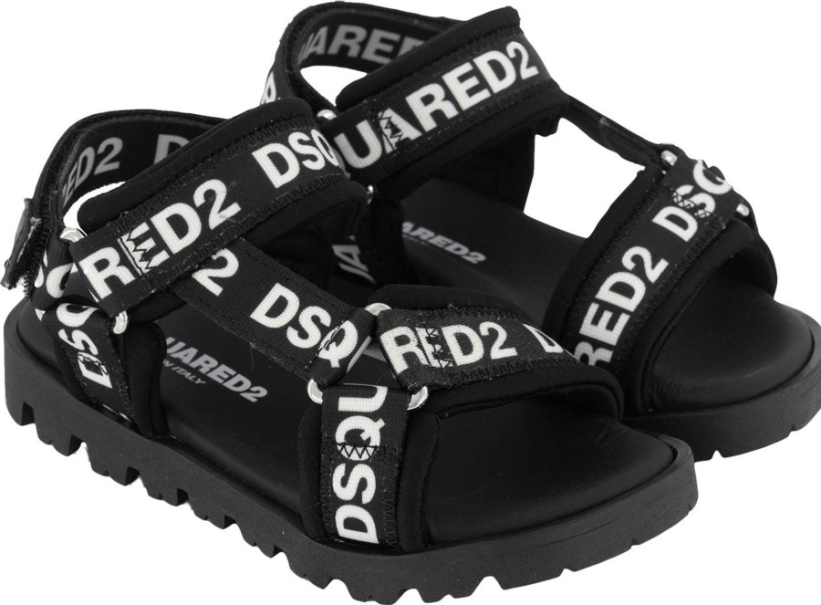 Kids Dsquared2 Schoenen | Dsquared2 Dsquared2 Kinder Unisex Sandalen Zwart Zwart