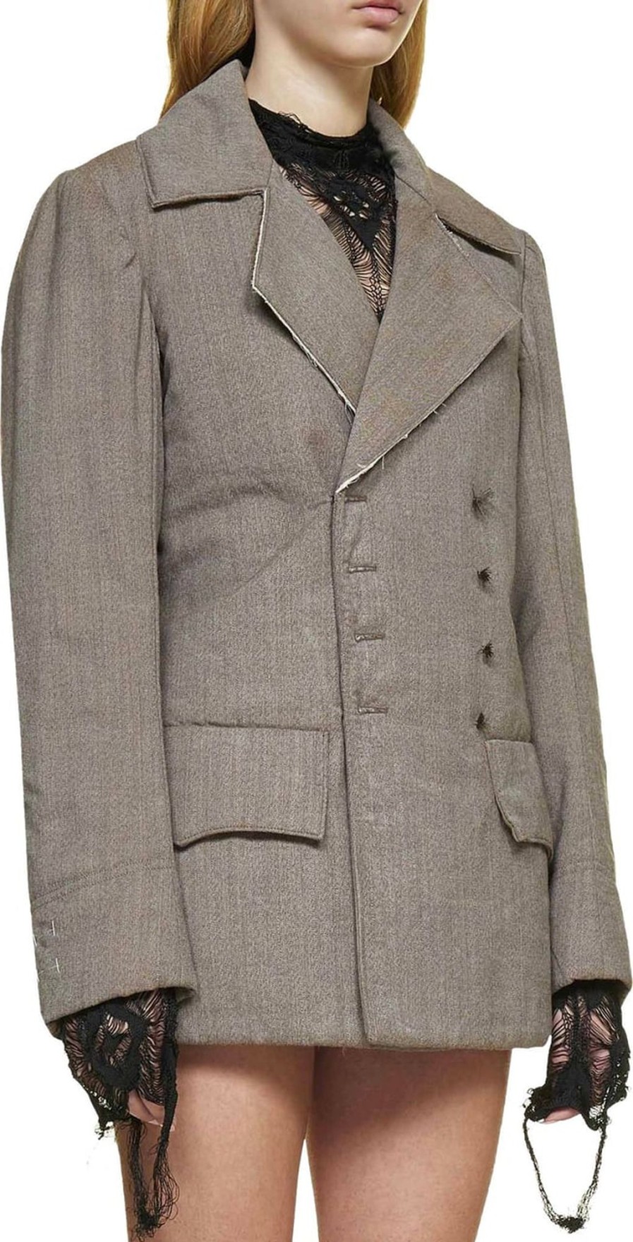 Dames Maison Margiela | Maison Margiela Maison Margiela Wool Blazer Bruin