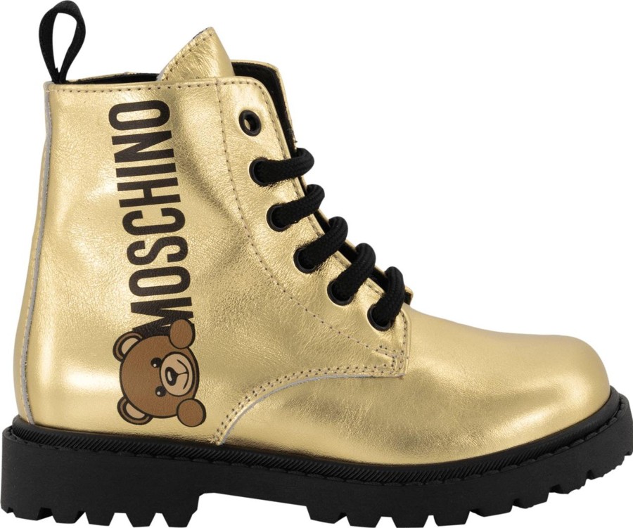 Kids Moschino Laarzen | Moschino Moschino Kinder Meisjes Laarzen Goud Metallic