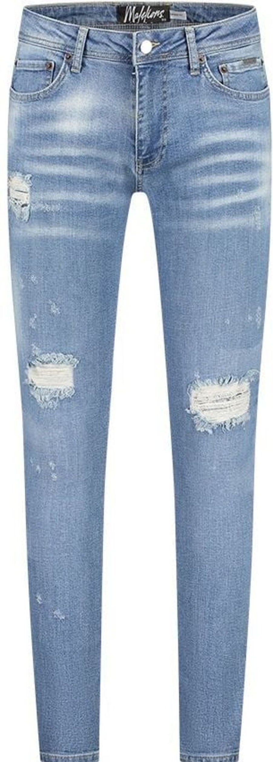 Heren Malelions | Malelions Destroyer Jeans - Light Blue Blauw