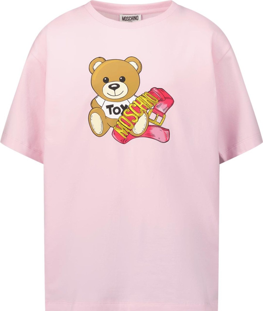 Kids Moschino Tops | Moschino Moschino Kinder Meisjes T-Shirt Licht Roze Roze