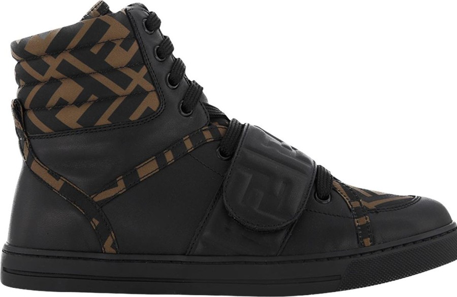 Kids Fendi Sneakers | Fendi Fendi Kinder Unisex Sneakers Zwart Zwart