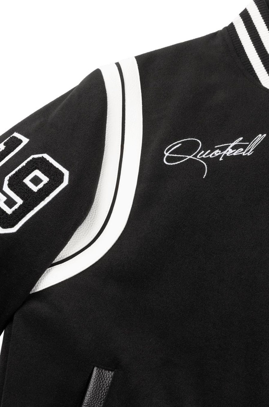 Dames Quotrell | Quotrell University Football Jacket | Black/White Zwart