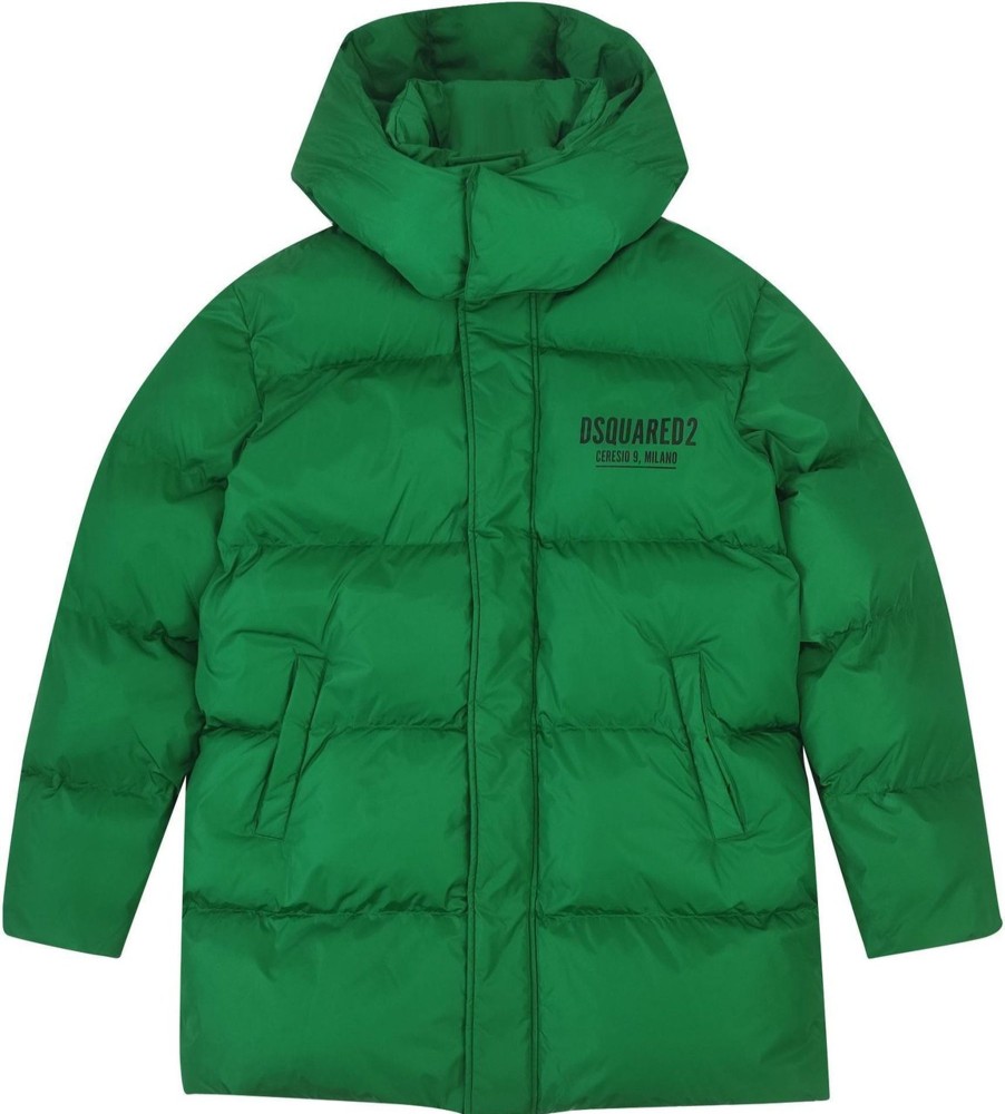 Kids Dsquared2 Jassen | Dsquared2 Green Boy Jacket Groen