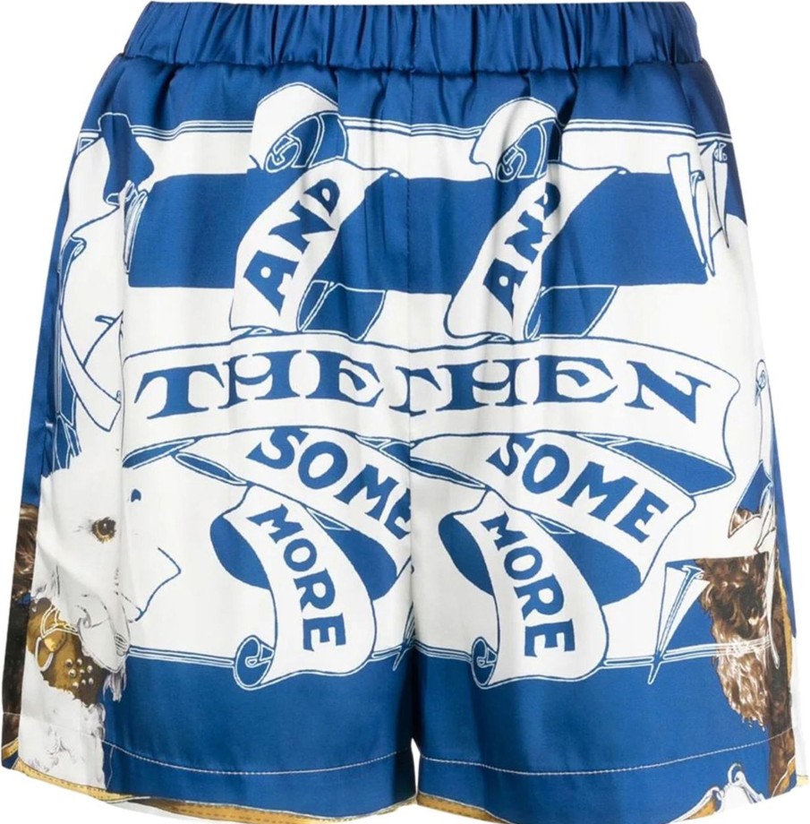 Dames MSGM | Msgm Graphic-Print Satin Mini Shorts Divers