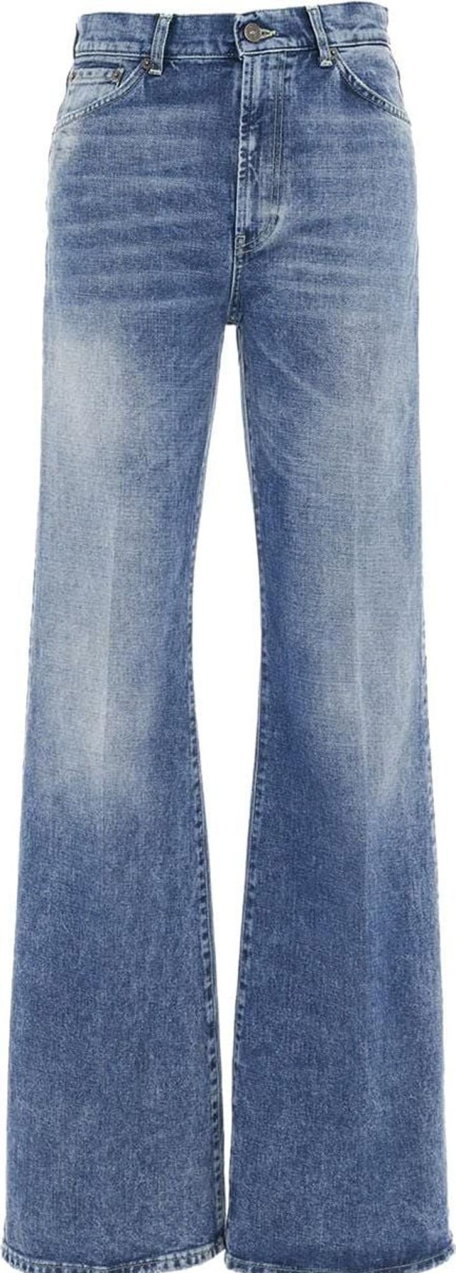 Dames Dondup | Dondup Wide Leg Jeans "Amber" Blauw