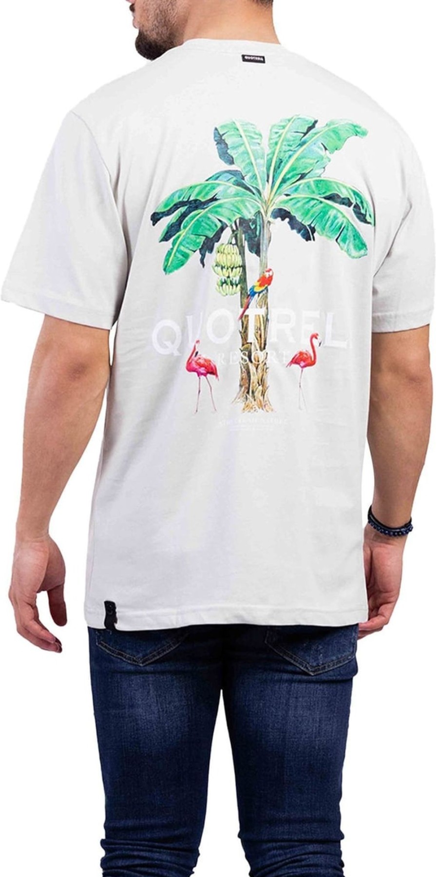 Heren Quotrell | Quotrell Resort T-Shirt | Stone/White Grijs