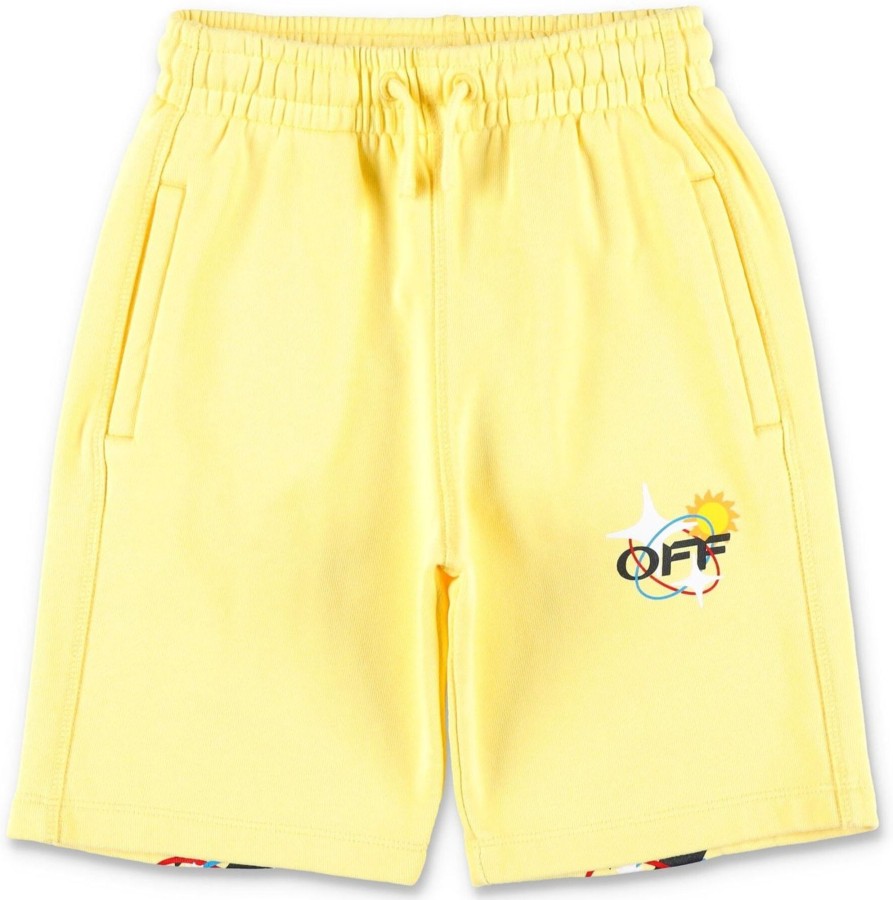 Kids OFF-WHITE Shorts | Off-White Off Planets Sweatshorts Zwart