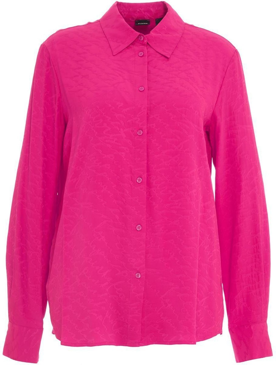 Dames Pinko | Pinko Blouse "Smorzare" With Logo Font Roze