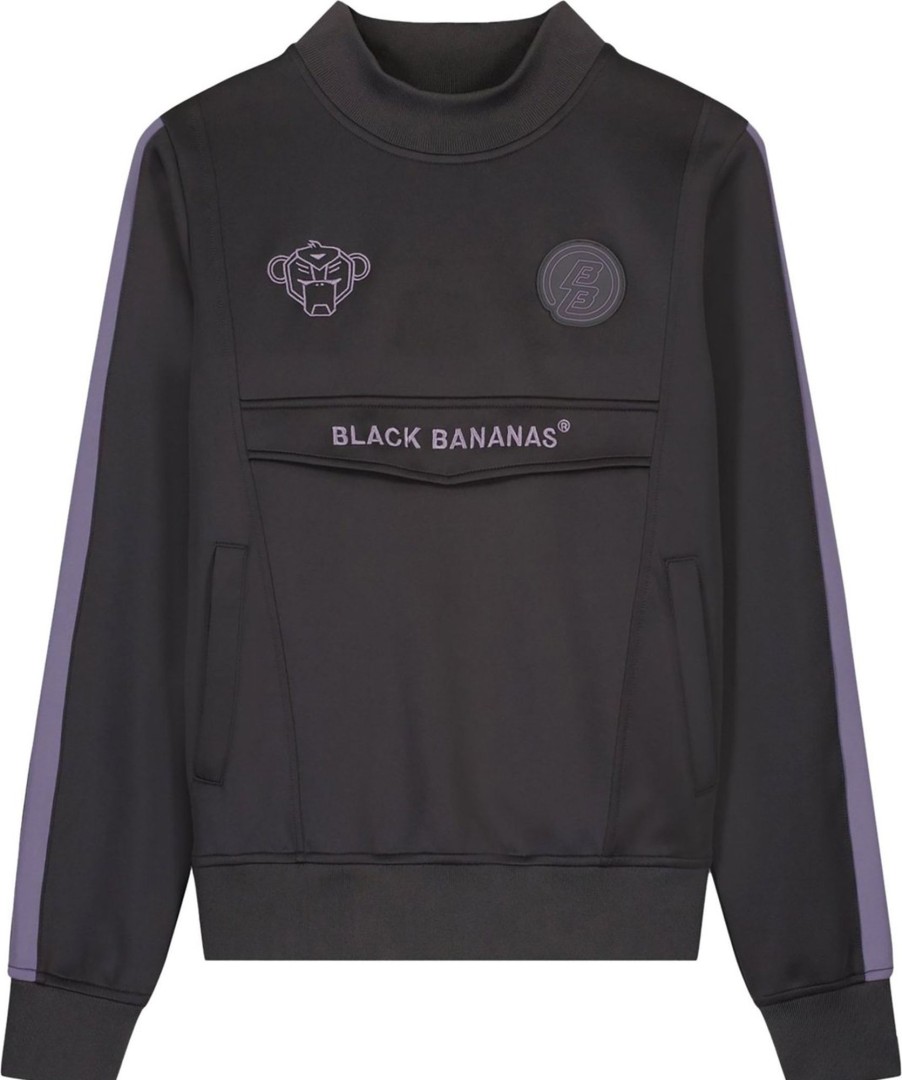 Dames Black Bananas | Black Bananas Wmn Twink Tracktop Dark Grey/Purple Grijs