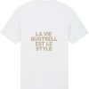 Heren Quotrell | Quotrell La Vie T-Shirt | Off White/Oat Wit