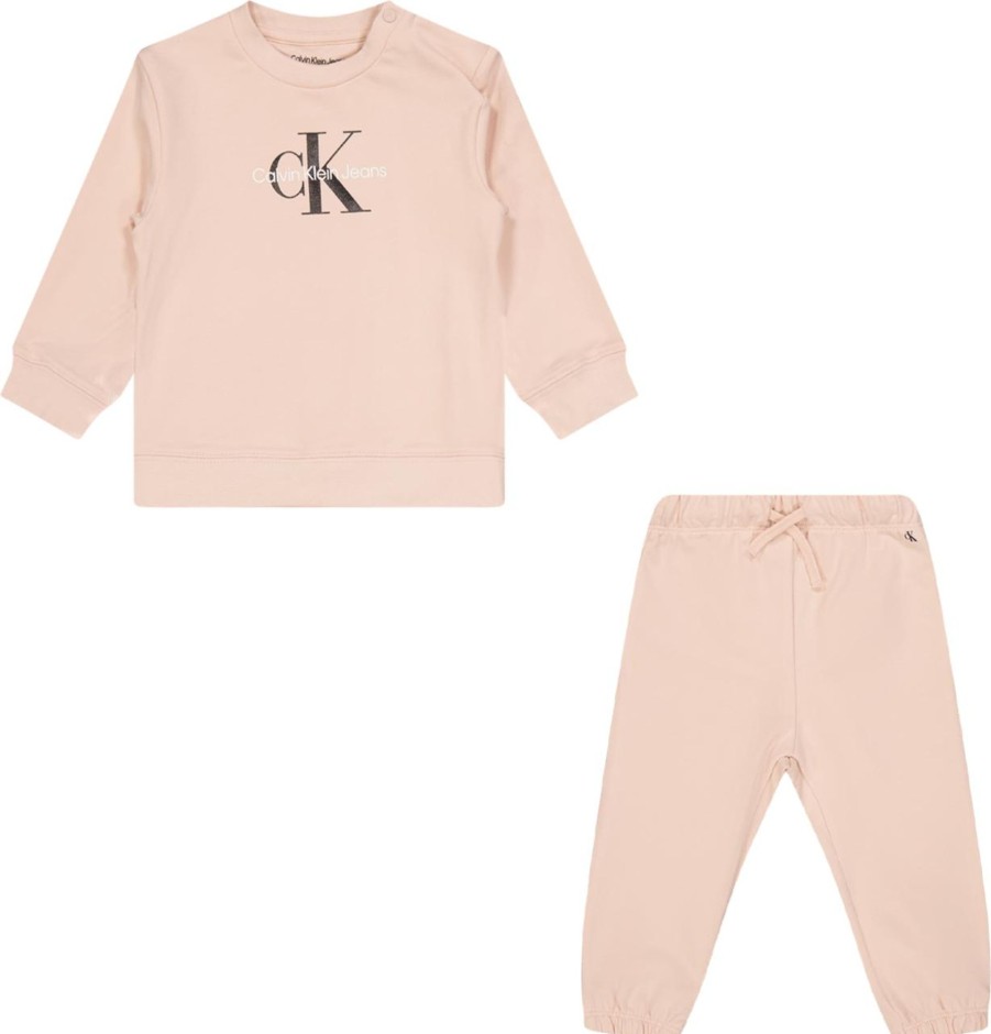 Kids Calvin Klein Sets | Calvin Klein Calvin Klein Baby Meisjes Joggingpak Licht Roze Roze