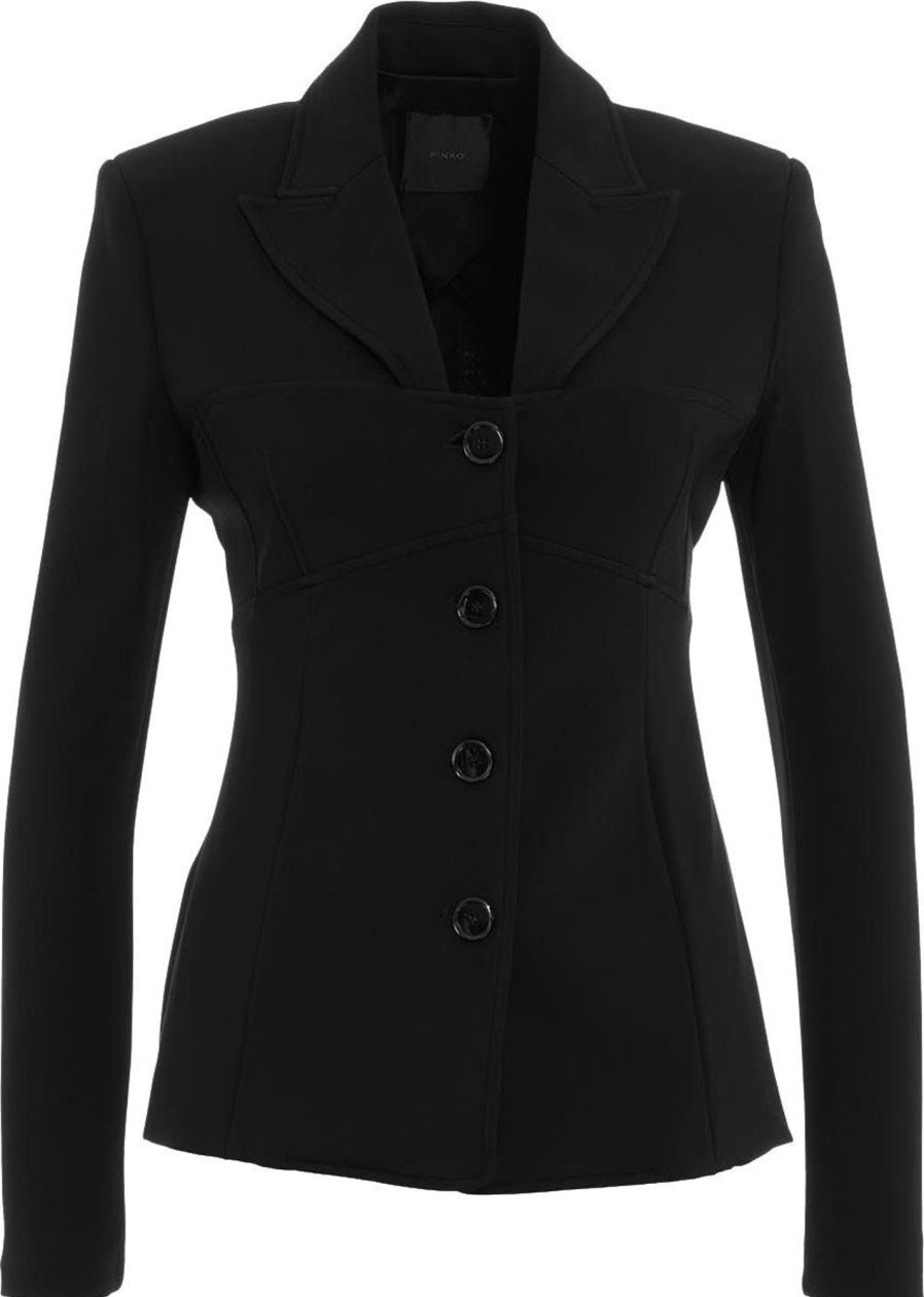 Dames Pinko | Pinko Neopren Blazer "Hop" Zwart