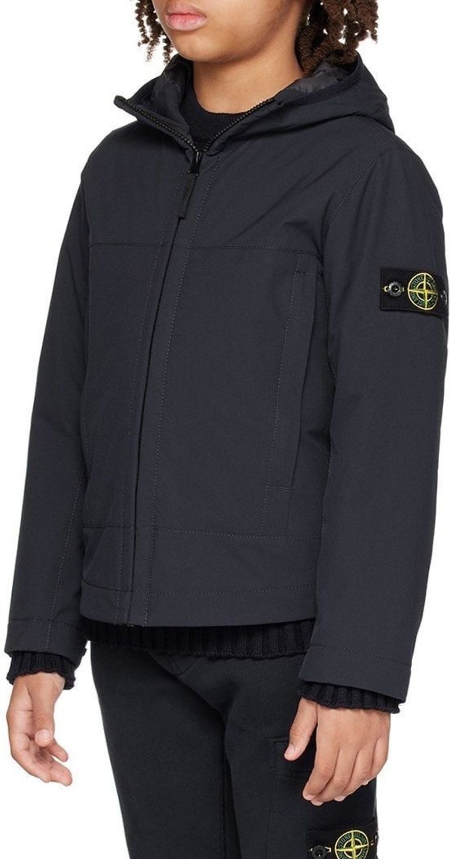 Kids Stone Island Jassen | Stone Island Stone Island Softshell Primaloft Male Zwart