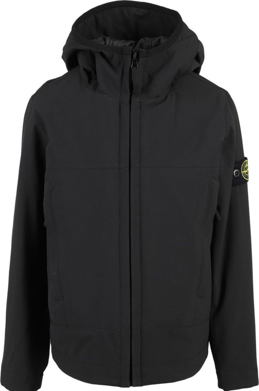 Kids Stone Island Jassen | Stone Island Stone Island Softshell Primaloft Male Zwart