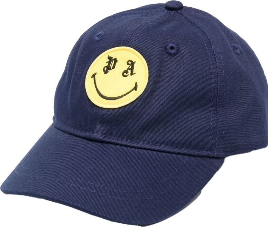 Kids Palm Angels Mutsen & Petten | Palm Angels Pa Smiley Baseball Cap Darkblue (Navy) Blauw