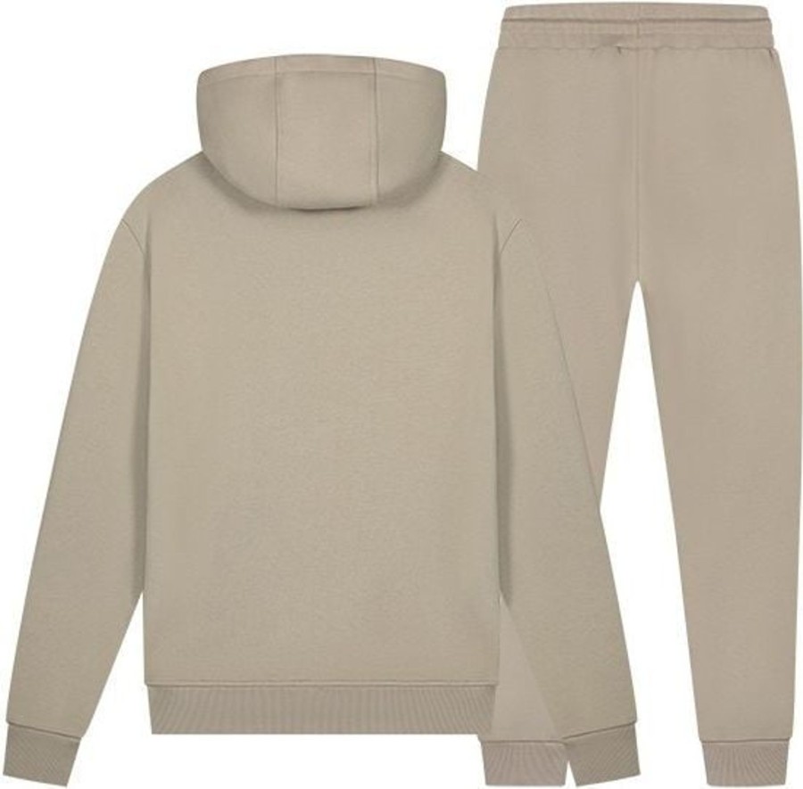 Dames Malelions | Malelions Signature Tracksuit - Taupe/White Zwart