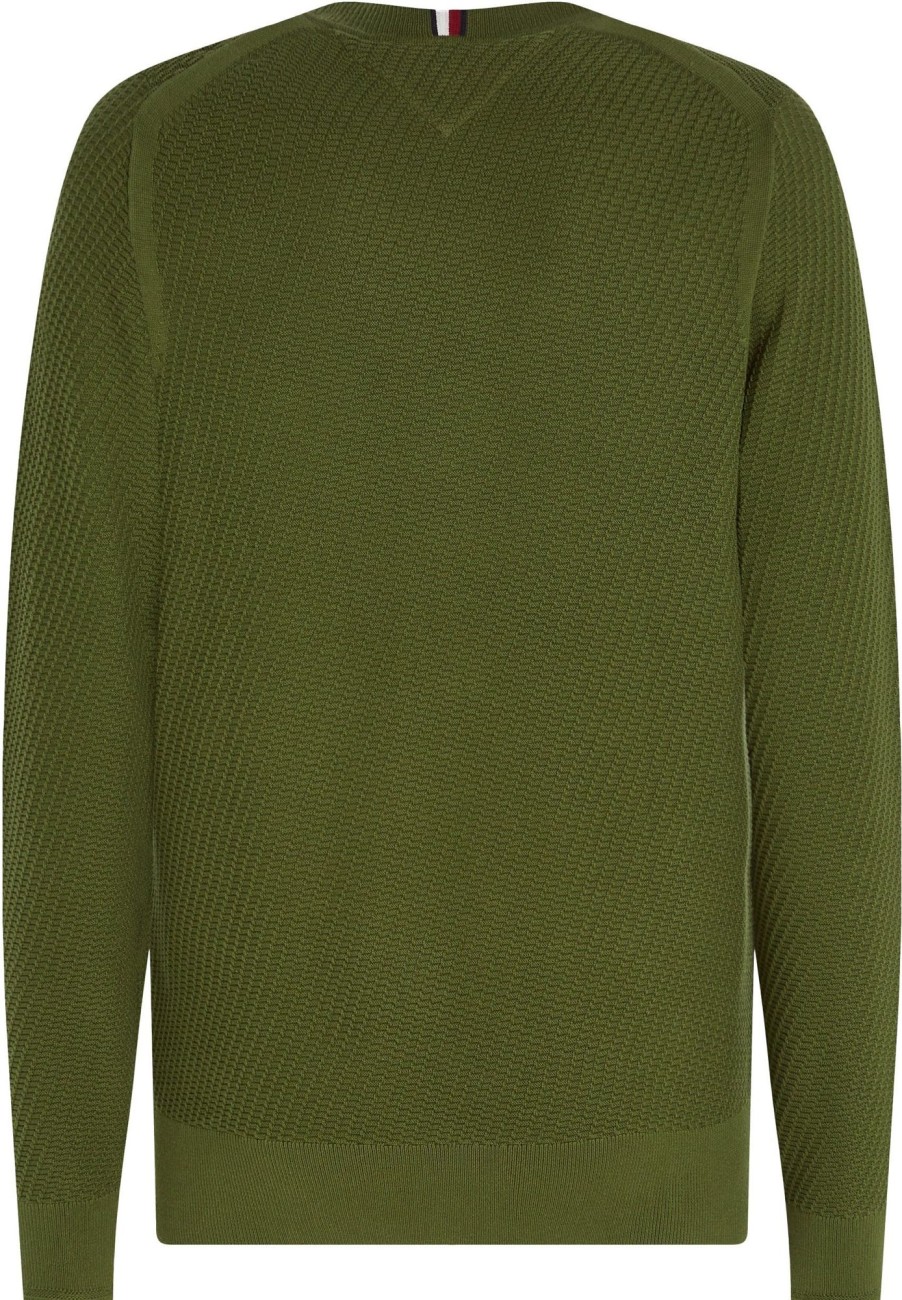 Heren Tommy Hilfiger | Tommy Hilfiger Tommy Hilfiger Trui Groen Katoen Maat L Truien Groen Groen