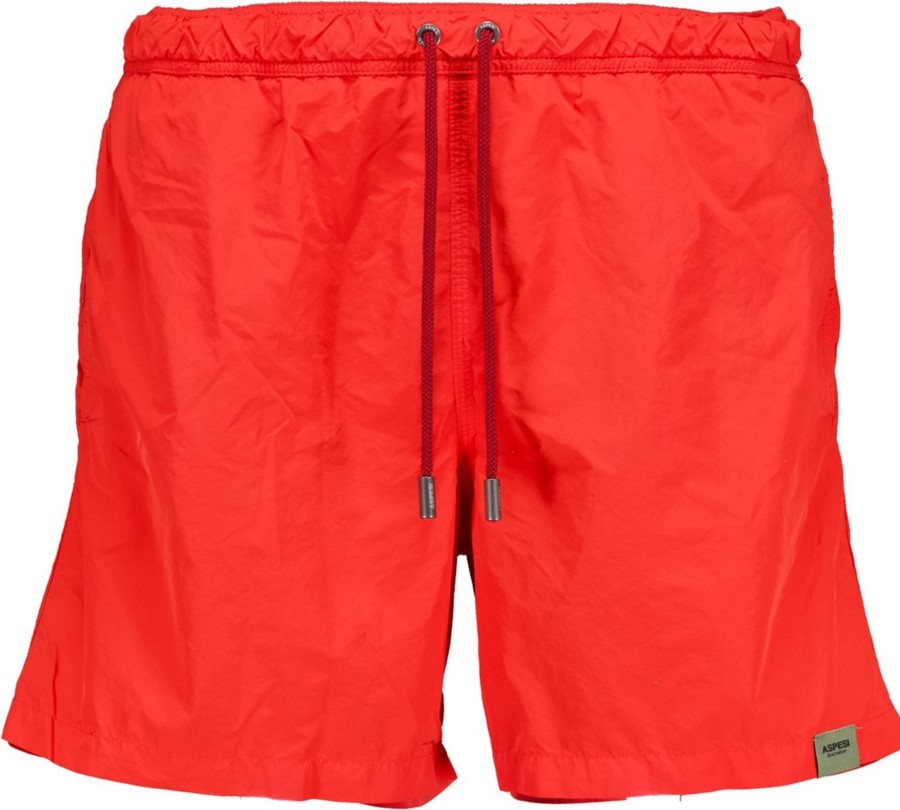 Heren Aspesi | Aspesi Aspesi Badkleding Rood Polyester Maat L Basic Zwembroeken Rood Rood