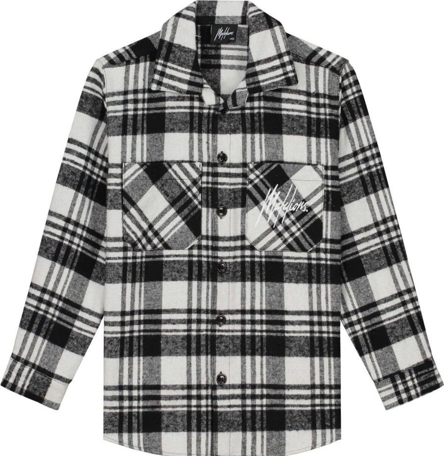 Kids Malelions Vesten | Malelions Junior Signature Flannel Grijs