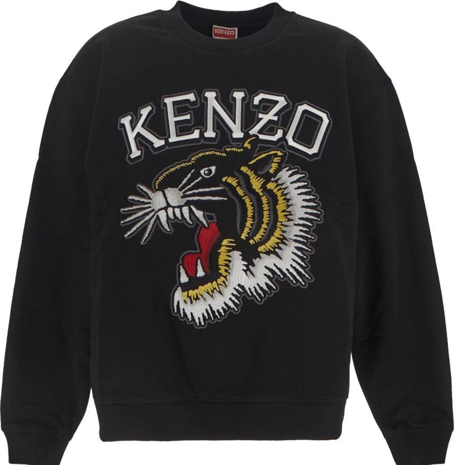 Dames Kenzo | Kenzo Tiger Varsity Regular Sweatshirt Zwart