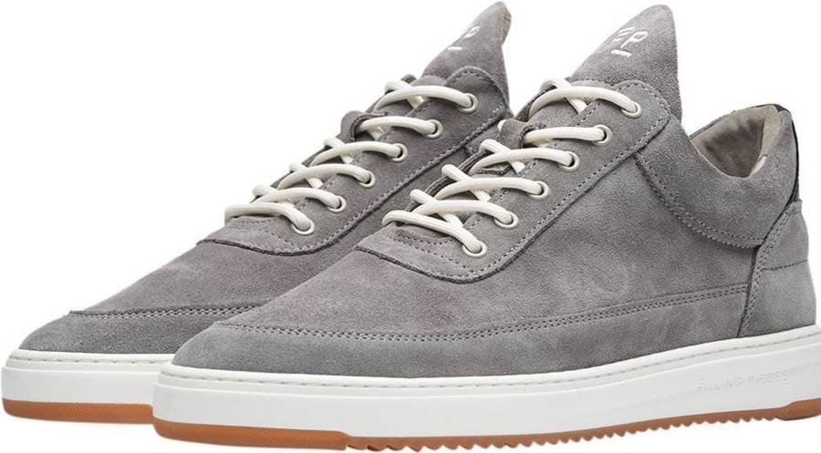 Heren Filling Pieces | Filling Pieces Low Top Ripple Suede Grey Grijs