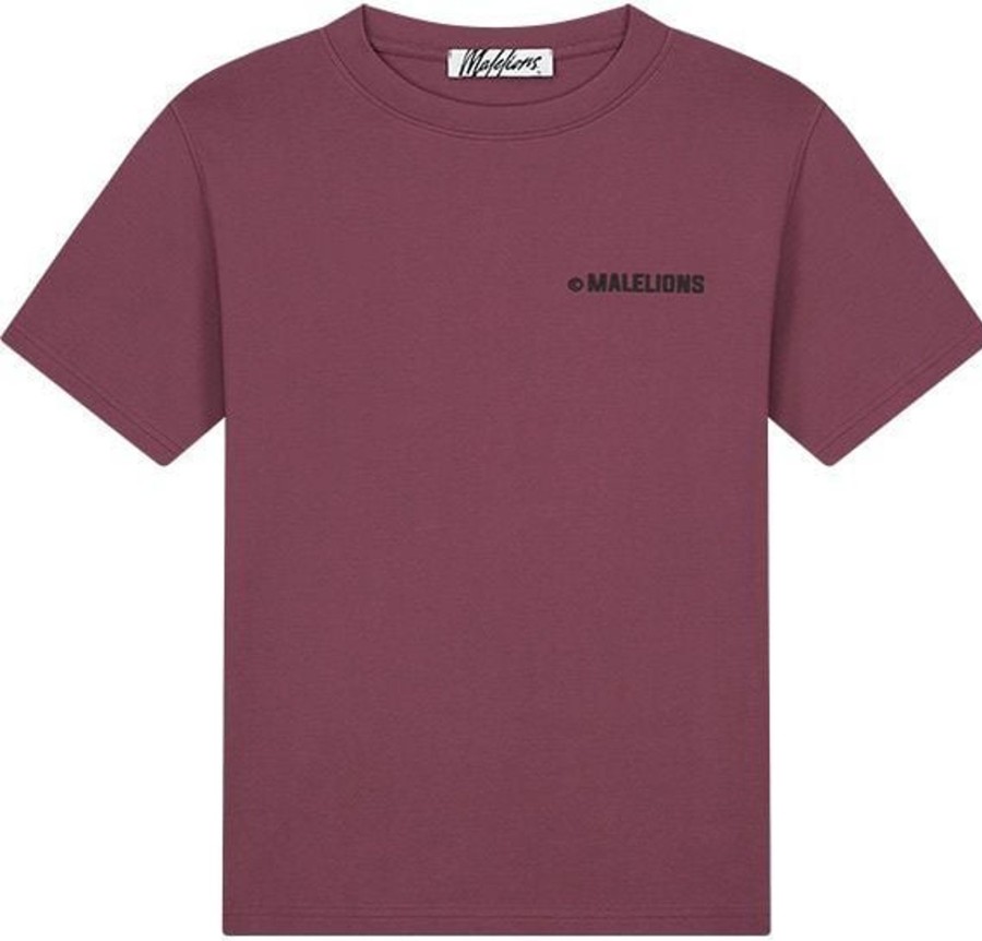 Dames Malelions | Malelions Women Studio T-Shirt - Burgundy Rood