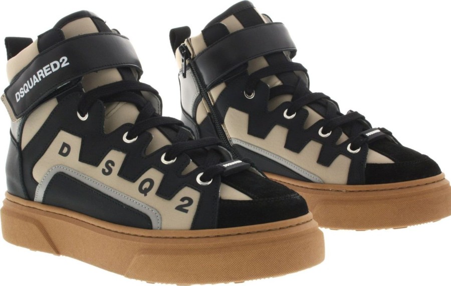 Dames Dsquared2 | Dsquared2 75646 Sneakers Dames/Kids Bruin/Zwart Zwart