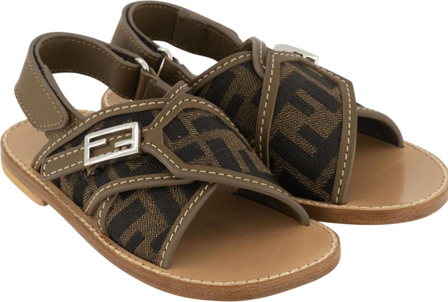 Kids Fendi Sandalen | Fendi Fendi Kinder Jongens Sandalen Bruin Bruin