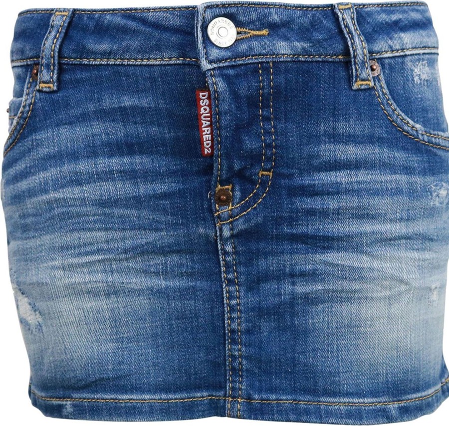 Kids Dsquared2 Rokken | Dsquared2 Rokje Jeans Blauw