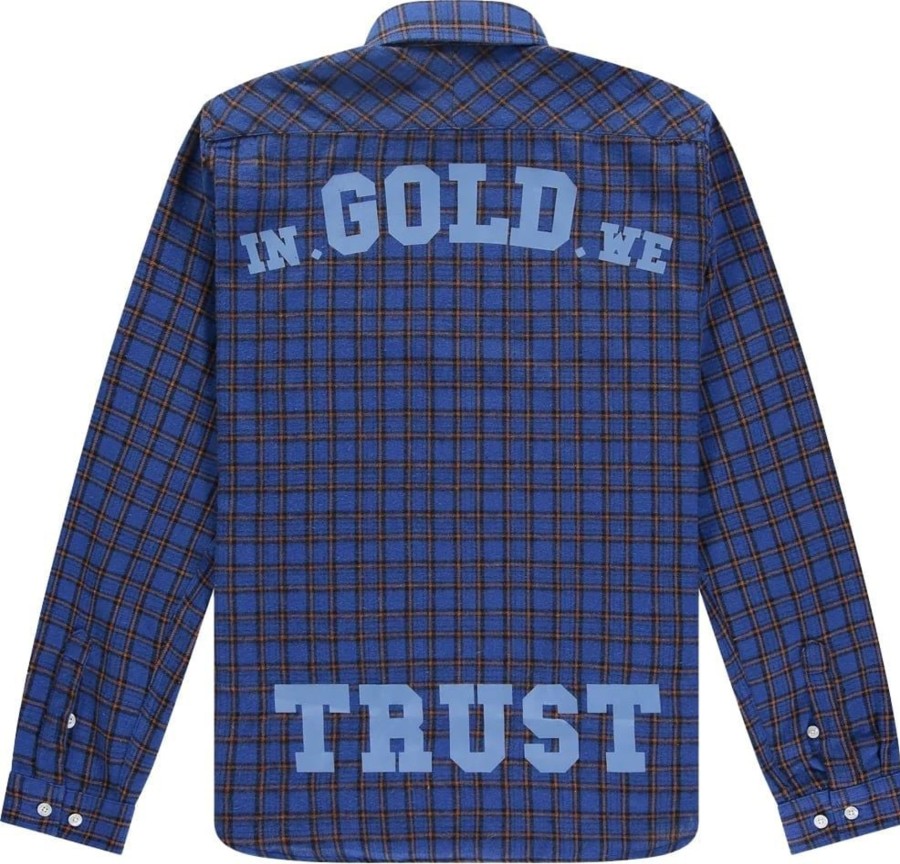 Heren In Gold We Trust | In Gold We Trust The Clash Overhemd Heren Donkerblauw Blauw